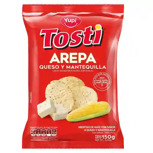 Tosti Pasabocas de Arepa Sabor a Queso y Mantequilla