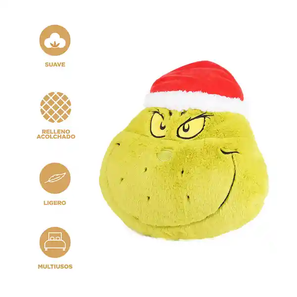Almohada Navideña Cabeza Gigante Serie The Grinch Miniso