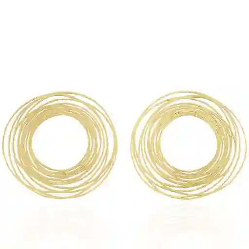 More Aretes Aro Doble Cintas 5.5 Largos Oro