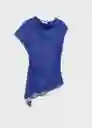 Blusa Calandre Azul Talla S Mujer Mango