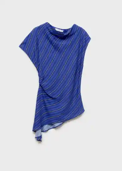 Blusa Calandre Azul Talla S Mujer Mango