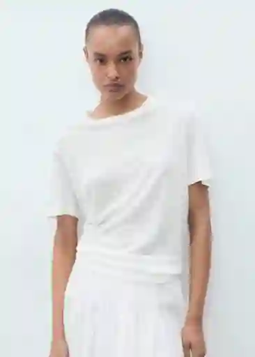 Camiseta Lenu Off White Talla M Mujer Mango