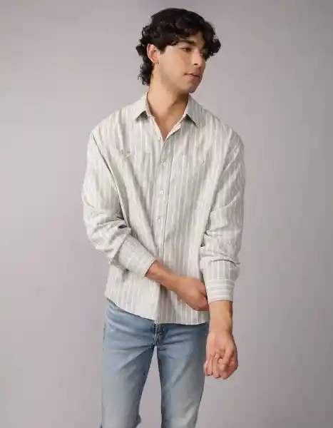 Camisa Hombre Gris Talla Medium 2894213 American Eagle