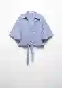 Camisa Plum Azul Talla M Mujer Mango