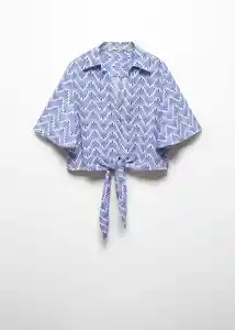 Camisa Plum Azul Talla M Mujer Mango