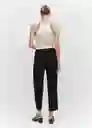 Pantalón Fluido Negro Talla 25 Mujer Mango