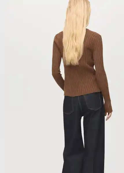 Cárdigan Flurry Chocolate Talla XS Mujer Mango