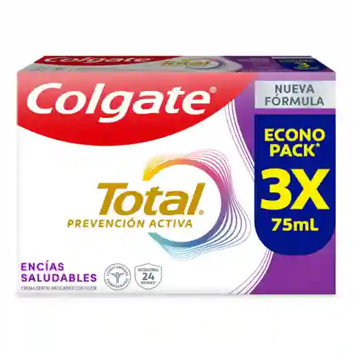 Crema Dental Colgate Total 12 Encias Reforzadas 75 mL x 3