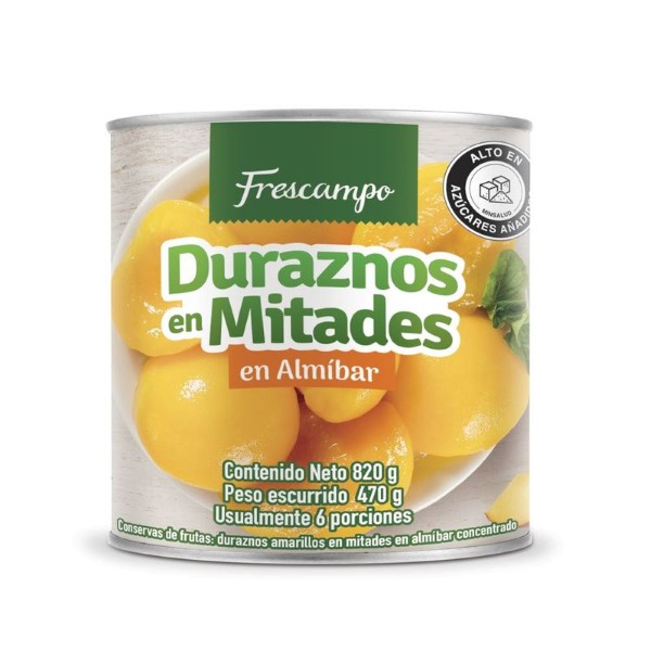 Durazno en Mitades Almibar Frescampo 820 g