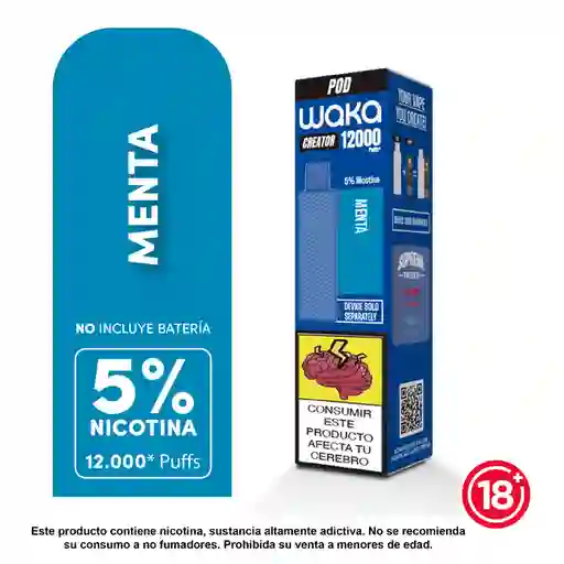 Waka Vapeador Creator Pod Menta 5% 12K