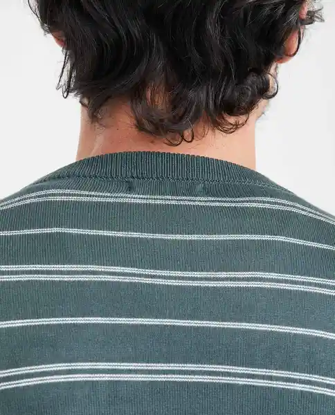 Suéter Stripes Masculino Verde Nafta Ultra Oscuro L Chevignon