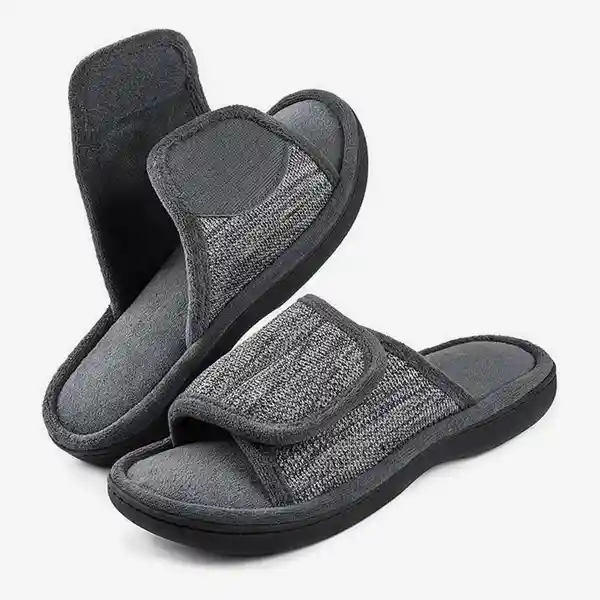 Rockdove Pantuflas Para Hombre Moc Gris L