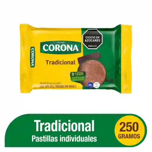 Corona Chocolate de Mesa con Azúcar Tradicional Pastillas Individuales