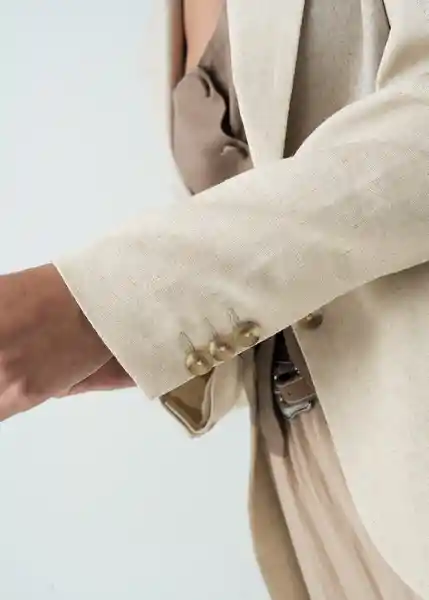 Blazer Mujer Beige Polvillo Medio Talla M 522G073 Naf Naf