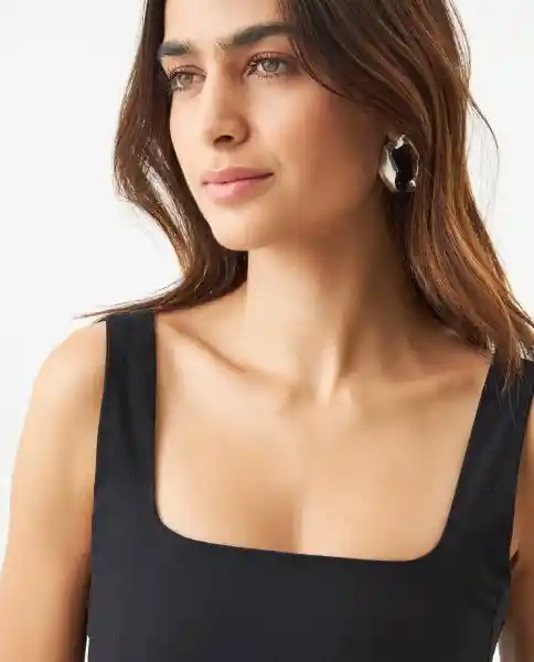 Camiseta Top Strap Corset Negro Sombrío Ultraoscuro L Chevignon