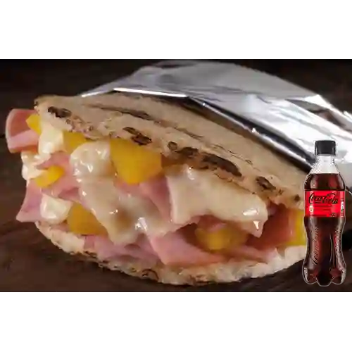 Combo Arepa Hawaiana + Coca-Cola Sin Azúcar 400 ml