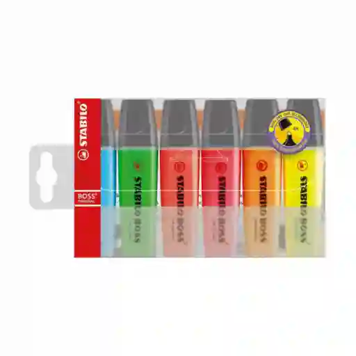 Stabilo Resaltador Boss Flúor Estuche 6 Colores Surtidos