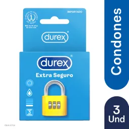 Durex Condón Extra Seguro x 3 unds