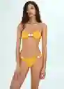 Top Bikini Shell Amarillo Pastel Talla M Mujer Mango