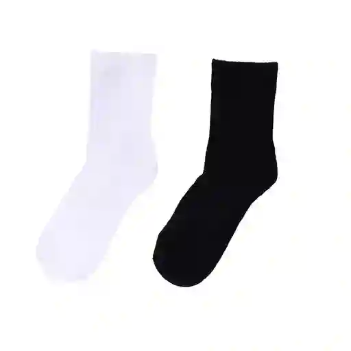 Medias Deportivas Crew Para Hombre Serie Blanco y Negro Miniso