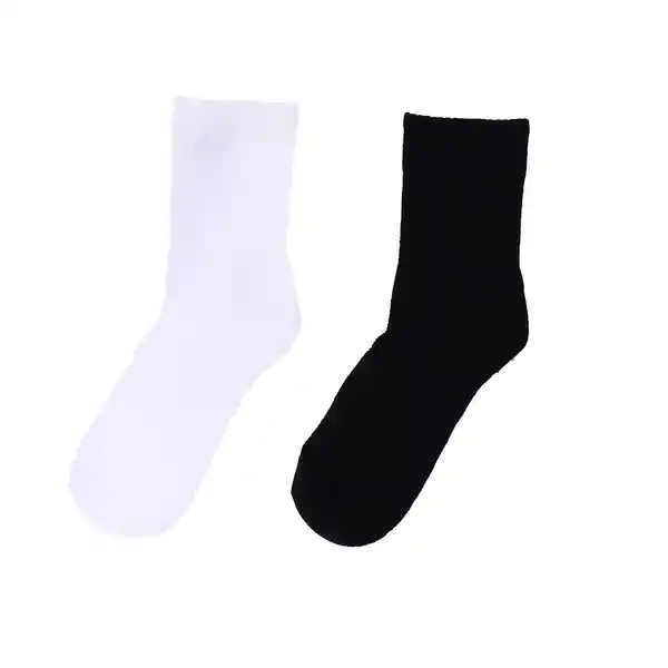 Medias Deportivas Crew Para Hombre Serie Blanco y Negro Miniso