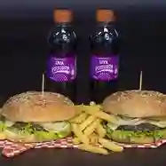 Combo 1 Hamburguesas Papas y Gaseosas