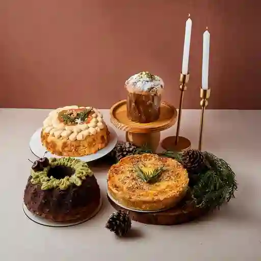 Sección de tortas de navidad