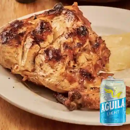 Combo 1/4 Pollo Pechuga + Aguila Light Lta 330ml