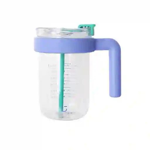Vaso Plástico Con Asa Azul 1000 mL Miniso