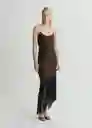 Vestido Natalia Marrón Talla M Mujer Mango