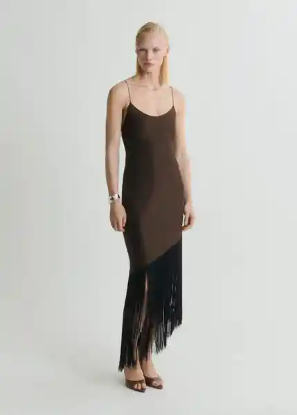Vestido Natalia Marrón Talla M Mujer Mango