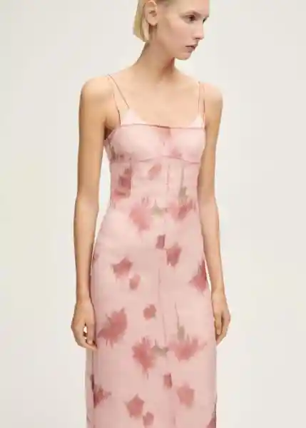 Vestido Sasi Rosa Pastel Talla S Mujer Mango