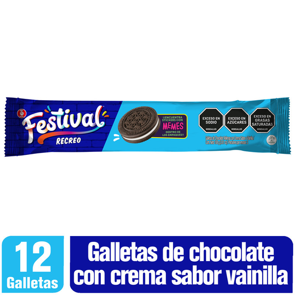 Festival Galleta Recreo de Chocolate con Crema de Vainilla 108 g