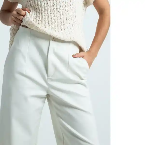 Pantalón Moore Blanco Celaje Claro Talla 10 539E319 Naf Naf