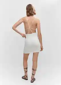 Vestido Campe Off White Talla S Mujer Mango