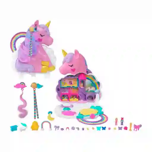 Polly Pocket Juguete Unicornio Salón Arcoíris