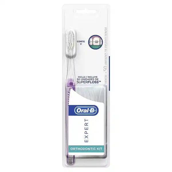 Cepillo de Dientes Oral-B Expert Ortodoncia + Seda Dental SuperFloss 1 Kit