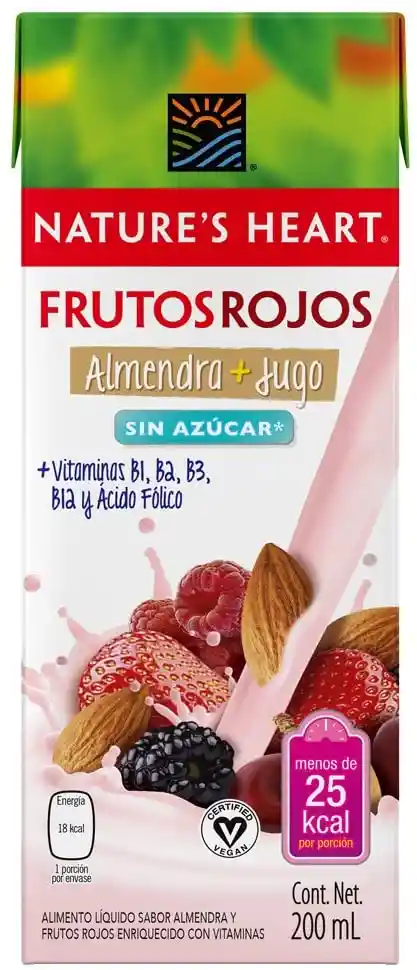 Natures Heart Jugo De Almendras Con Sabor A Frutos Rojos