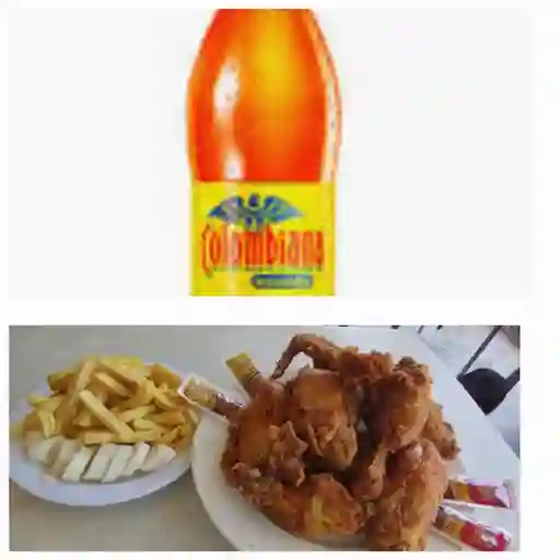 1 Pollo broaster con gaseosa familiar