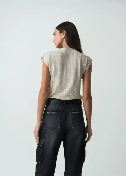 Camiseta Crudo Ballueca Claro Talla M 502G071 Naf Naf