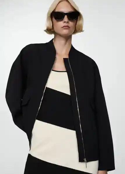 Chaqueta Art Negro Talla S Mujer Mango