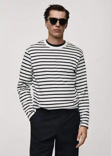 Camiseta Marinier Navy Talla L Hombre Mango