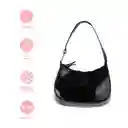 Bolso Hobo Charol Negro Miniso