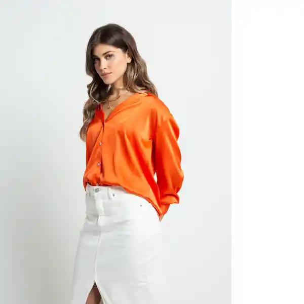 Camisa Lirio Mujer Naranja Lirio Medio Talla M 512F344 Naf Naf