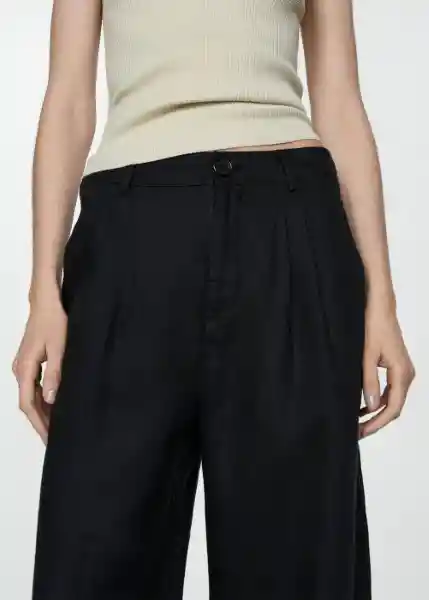 Pantalón Maneli Negro Talla 38 Mujer Mango