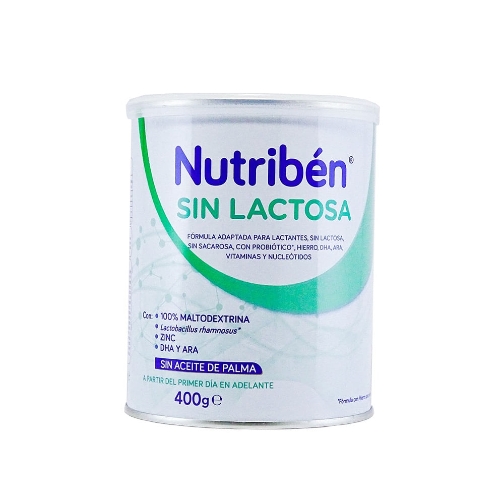 Nutribén Sin Lactosa 2 - Leche en Polvo Bebé Sin Lactosa para Bebés  Intolerantes a la Lactosa a partir de los 6 Meses | Sin Aceite de Palma |  Con
