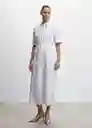 Vestido Fatima-H Offwhite Talla L Mujer Mango