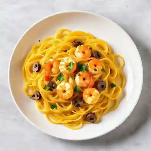 Tallarines con Camarón