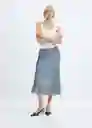 Falda Trendy Azul Talla S Mujer Mango