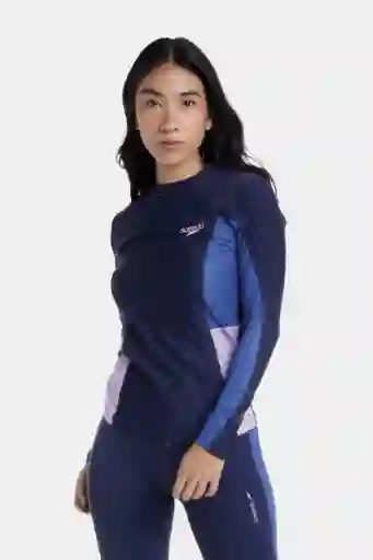 Camiseta Manga Larga Sunshine Glow Mujer Navy Talla L Speedo